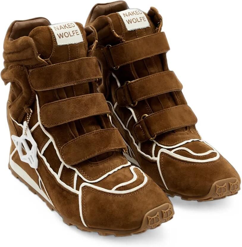 NAKED WOLFE Element suède sneakers met klittenband Bruin - Foto 2