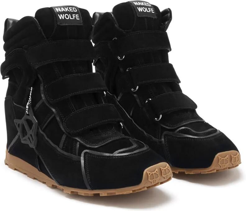NAKED WOLFE Element sneakers met klittenband en sleehak Zwart - Foto 3