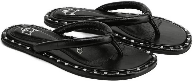 NAKED WOLFE Grenada gewatteerde teenslippers met studs Zwart - Foto 4