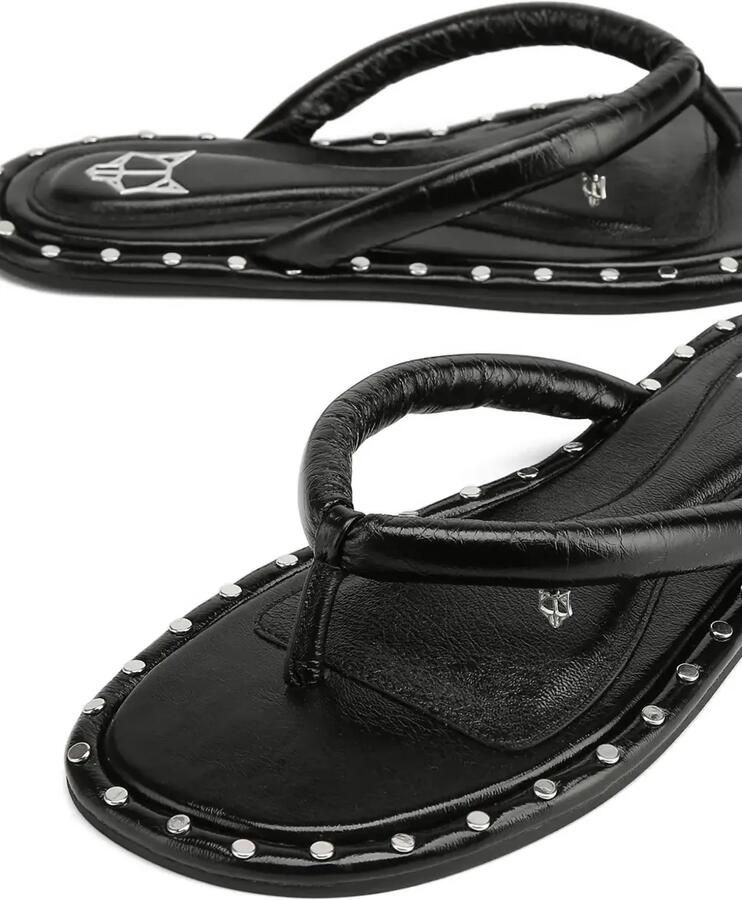 NAKED WOLFE Grenada gewatteerde teenslippers met studs Zwart - Foto 2