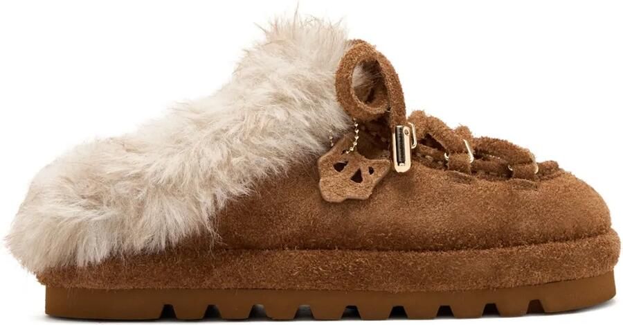 NAKED WOLFE Harlow suède slippers Bruin