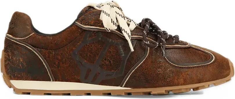 NAKED WOLFE Lightning distressed-leather sneakers Bruin