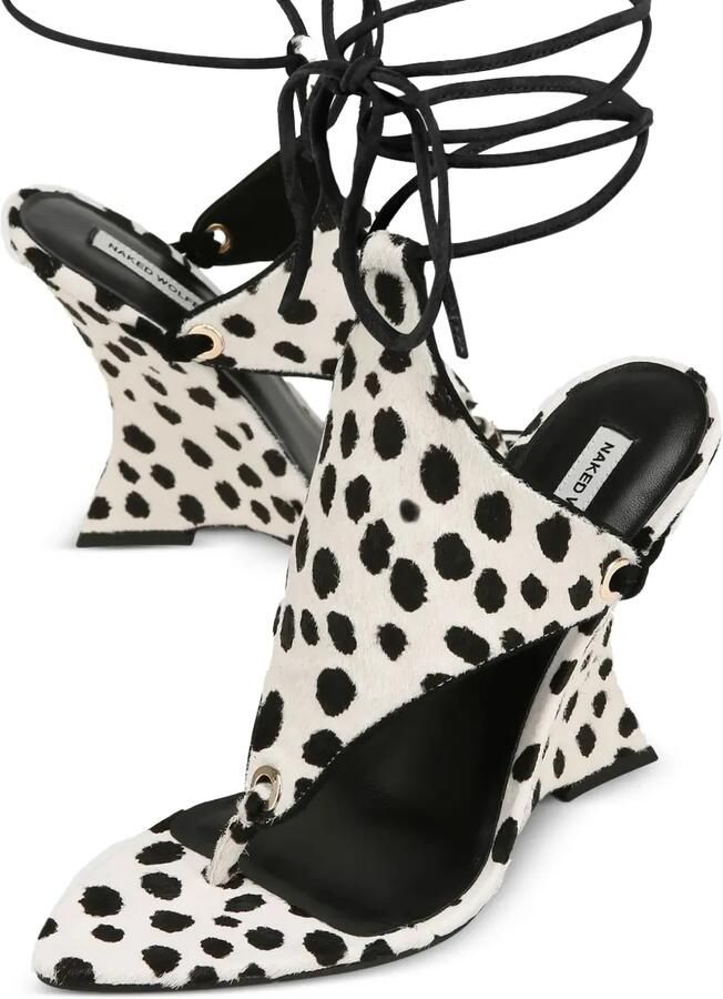 NAKED WOLFE Rampage dalmatian-print pumps Wit - Foto 4