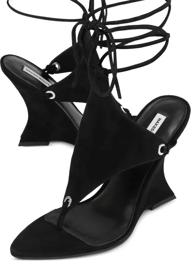 NAKED WOLFE Rampage pumps met sleehak en veters Zwart - Foto 5