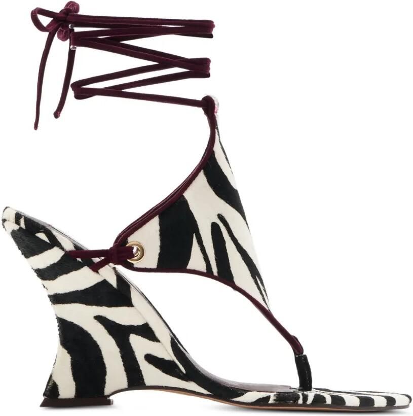 NAKED WOLFE Rampage sandalen met zebra-print Wit