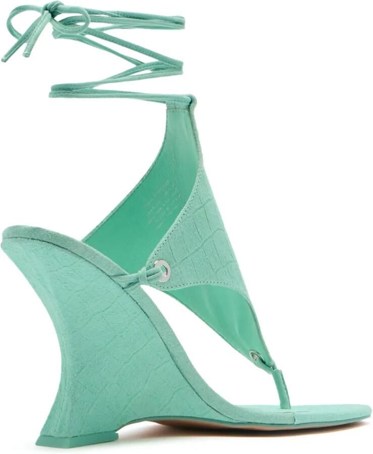 NAKED WOLFE Rampage suède sandalen met krokodillen-reliëf Groen - Foto 2