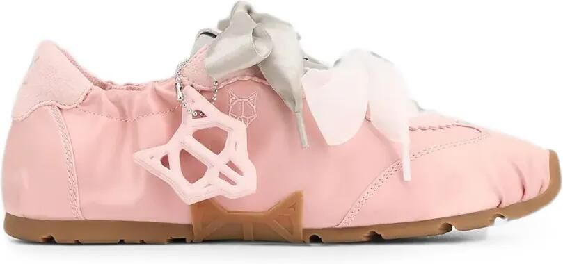NAKED WOLFE Satijnen sneakers verfraaid met strik Roze