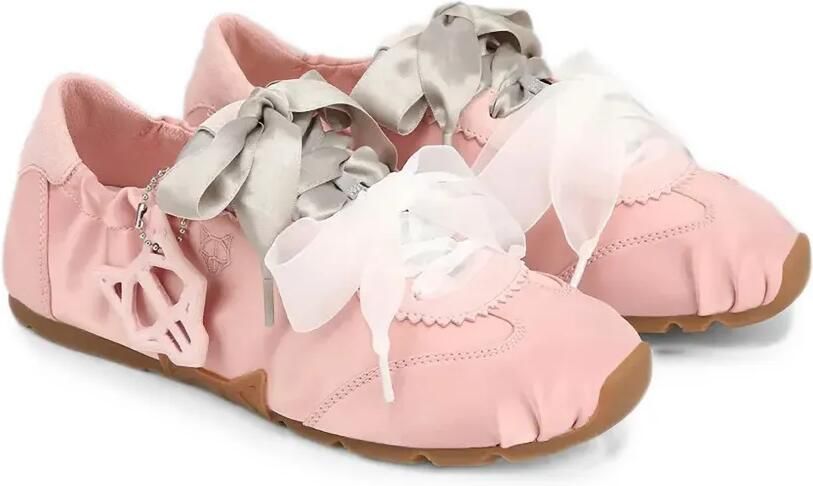 NAKED WOLFE Satijnen sneakers verfraaid met strik Roze - Foto 4