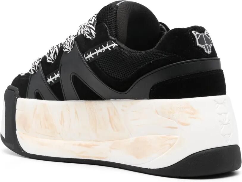 NAKED WOLFE Slider leren sneakers met plateauzool Zwart - Foto 5