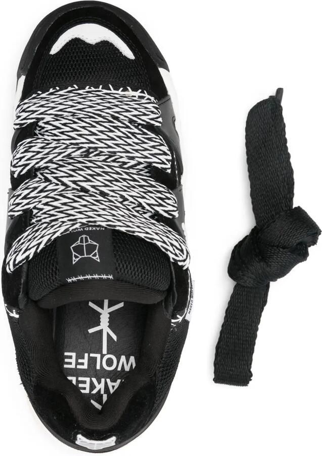 NAKED WOLFE Slider leren sneakers met plateauzool Zwart - Foto 3