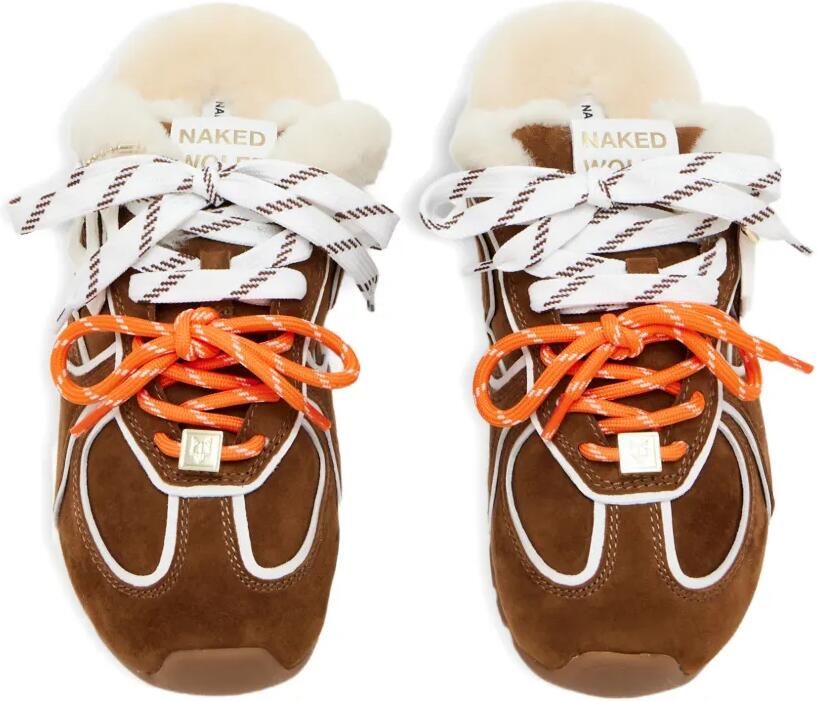 NAKED WOLFE Slippers met suède afwerking Bruin - Foto 3