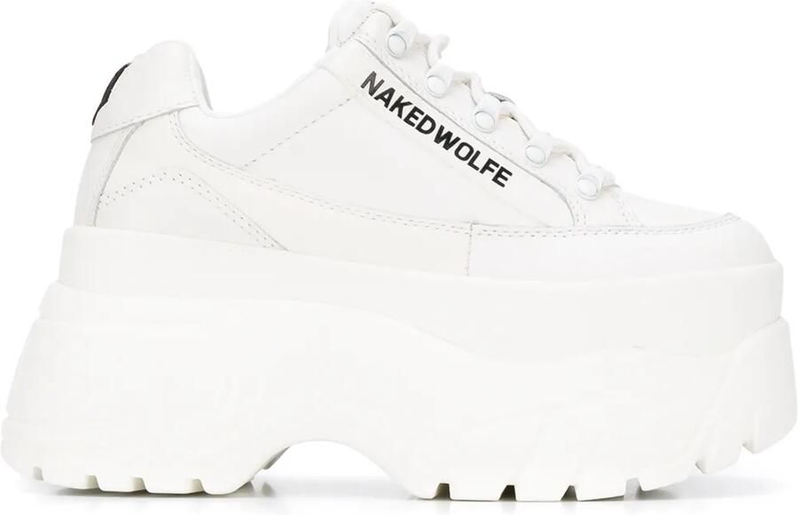 NAKED WOLFE Sneakers met geribbelde zool Wit