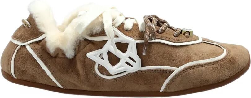 NAKED WOLFE Soul shearling-trim sneakers Bruin