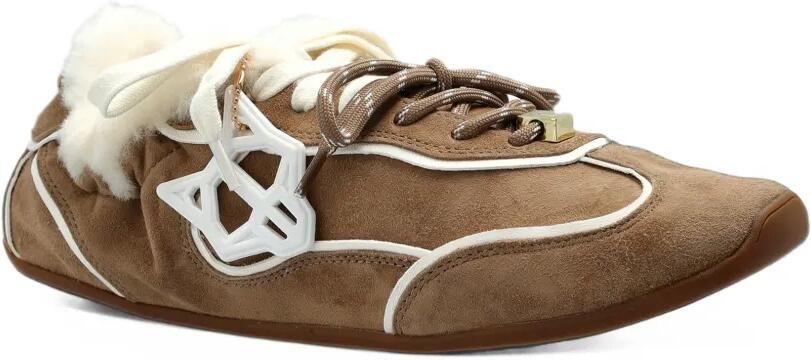 NAKED WOLFE Soul shearling-trim sneakers Bruin - Foto 5