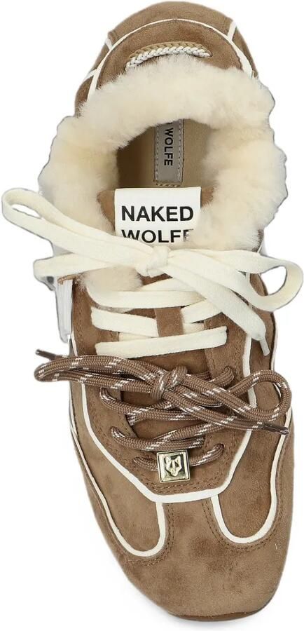 NAKED WOLFE Soul shearling-trim sneakers Bruin - Foto 3