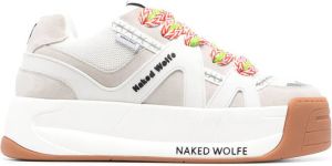 NAKED WOLFE Slide sneakers met plateauzool Wit