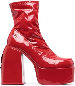 NAKED WOLFE Sugar laarzen met plateauzool Rood