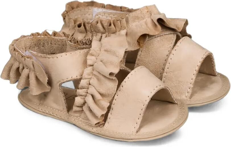 NANAN Sandalen met open neus en ruches Beige
