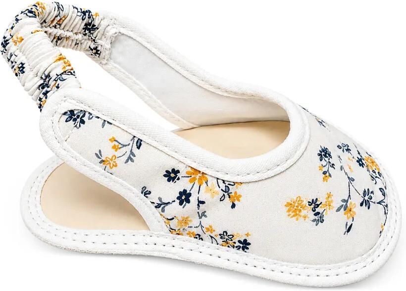 NANAN Slingback sandalen met bloe print Wit