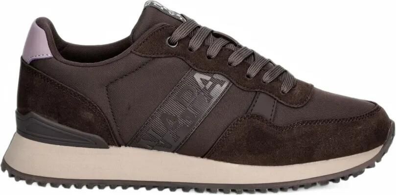 Napapijri Astra suede-panelled logo-tape sneakers Bruin