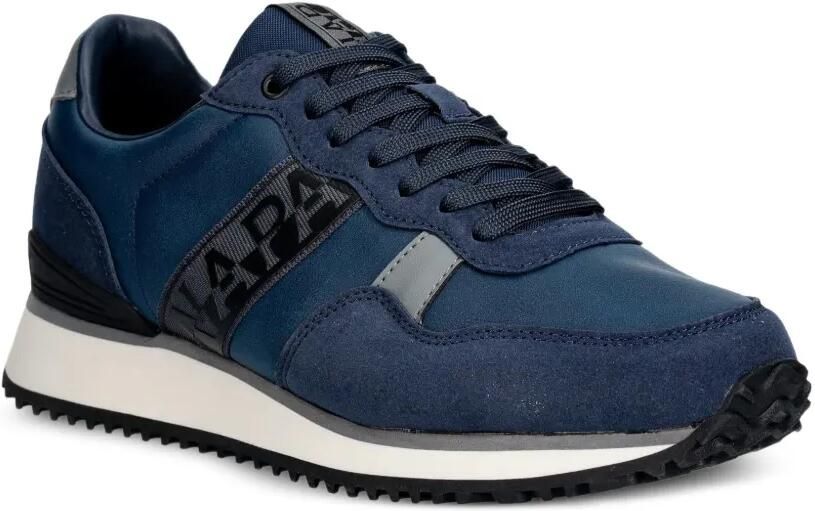 Napapijri Cosmos Syn sneakers met vlakken en logo-print Blauw