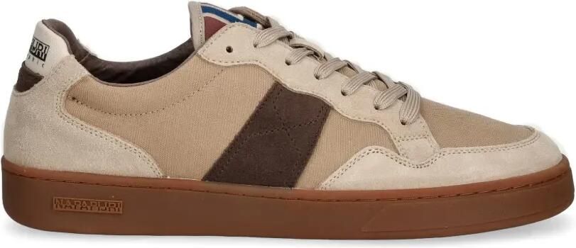 Napapijri Diomede suède sneakers met vlakken Beige