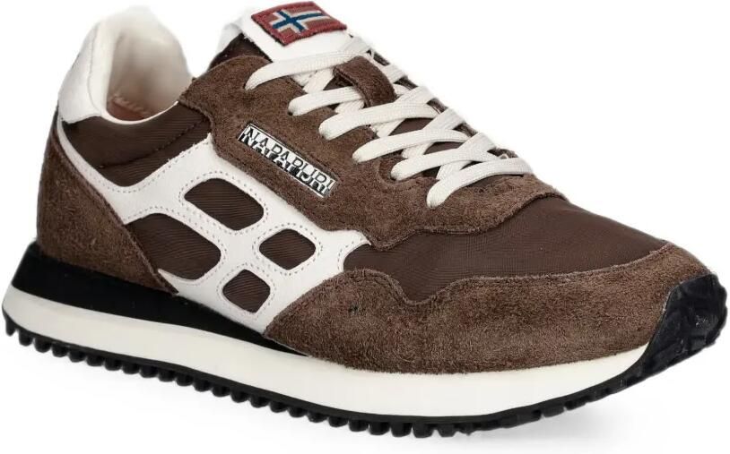 Napapijri Sneakers met suède vlakken en logopatch Bruin - Foto 3