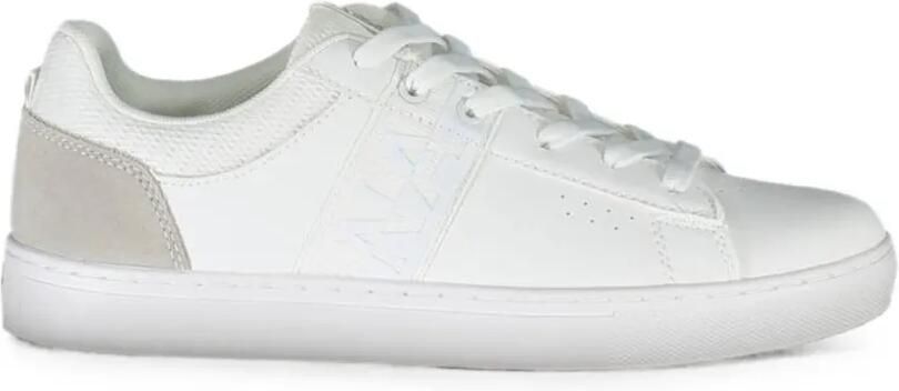 Napapijri panelled logo-print sneakers Wit