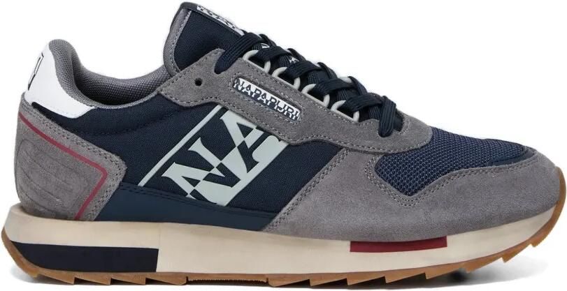 Napapijri Virtus NYS logoprint sneakers met vlakken Grijs
