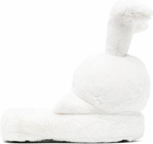 Natasha Zinko Slippers met konijnenkop Wit