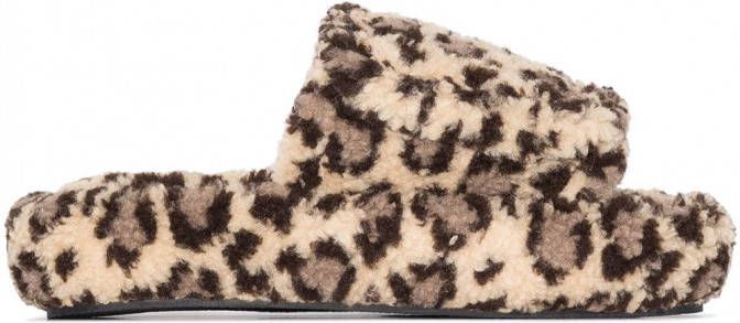 Natasha Zinko Slippers met luipaardprint Beige