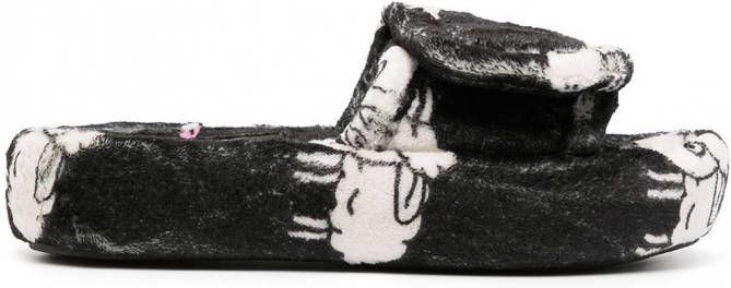 Natasha Zinko Slippers met plateauzool Zwart