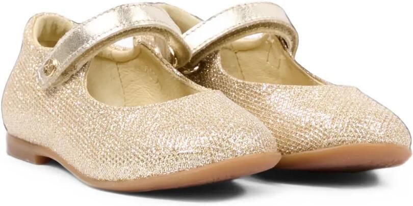 NATURINO Ballerina's met klittenband en glitters-effect Goud