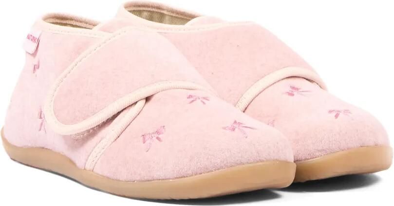 NATURINO Ballerina's met klittenband en strikdetail Roze