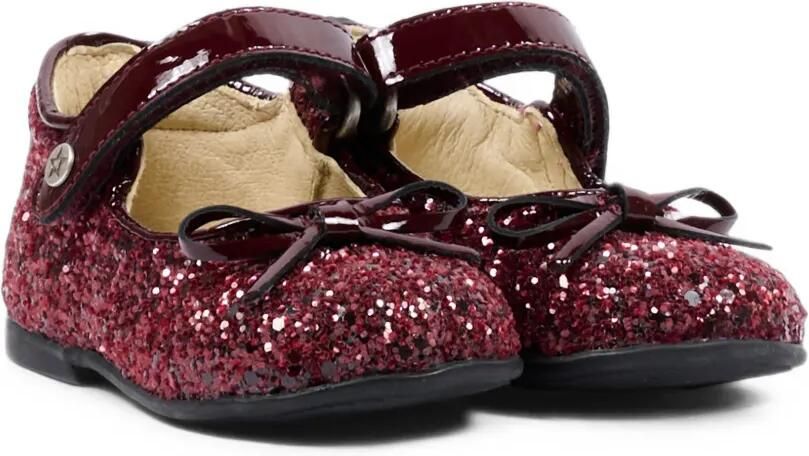 NATURINO Ballerina's met strikdetail en verfraaid met glitters Rood