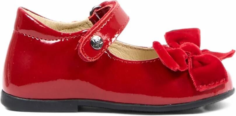 NATURINO bow-detail patent-leather ballet flats Rood