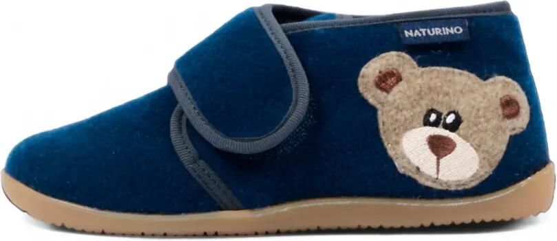 NATURINO Carillon bear-patch touch-strap slippers Blauw - Foto 4