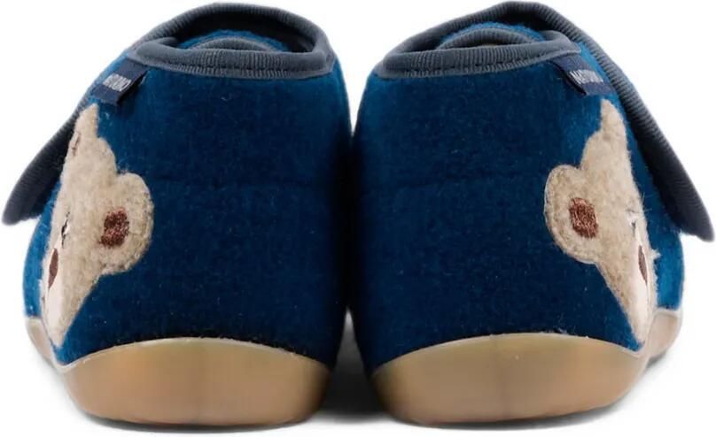 NATURINO Carillon bear-patch touch-strap slippers Blauw - Foto 3