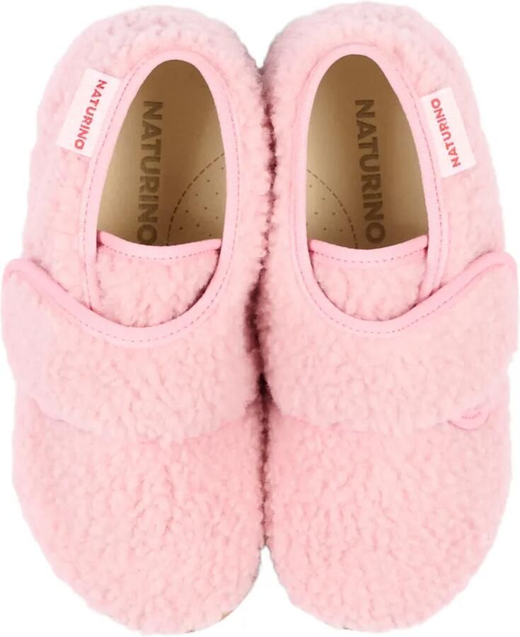NATURINO Fleece slippers met klittenband Roze - Foto 2
