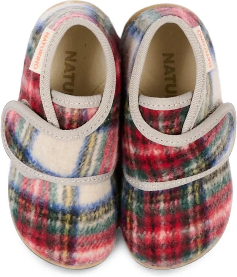 NATURINO Geruite schoenen met klittenband Rood - Foto 3