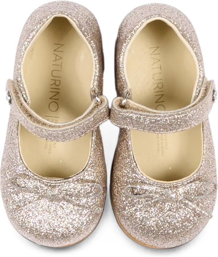 NATURINO glitter-detail bow ballet flats Goud - Foto 2