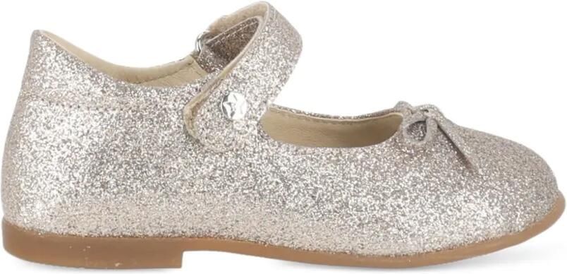 NATURINO glitter-effect bow-detail ballet flats Zilver - Foto 4