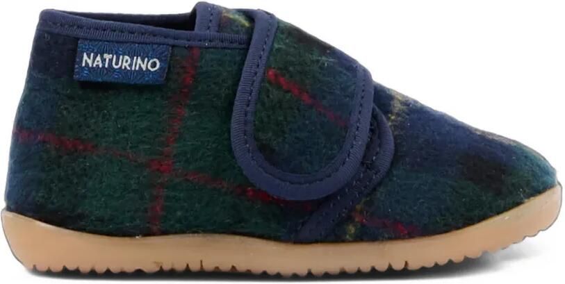 NATURINO Home slippers met tartan-ruit en klittenband Blauw - Foto 5