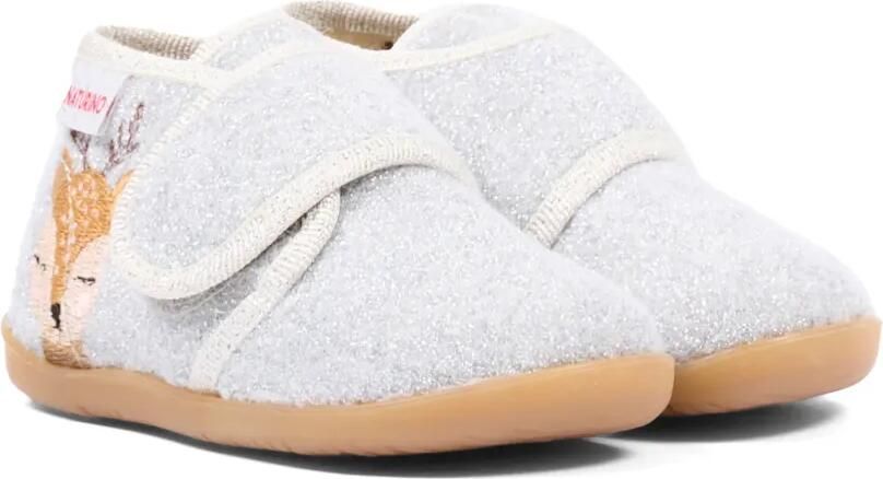 NATURINO Sneakers met geborduurd hert en glitters-effect Grijs