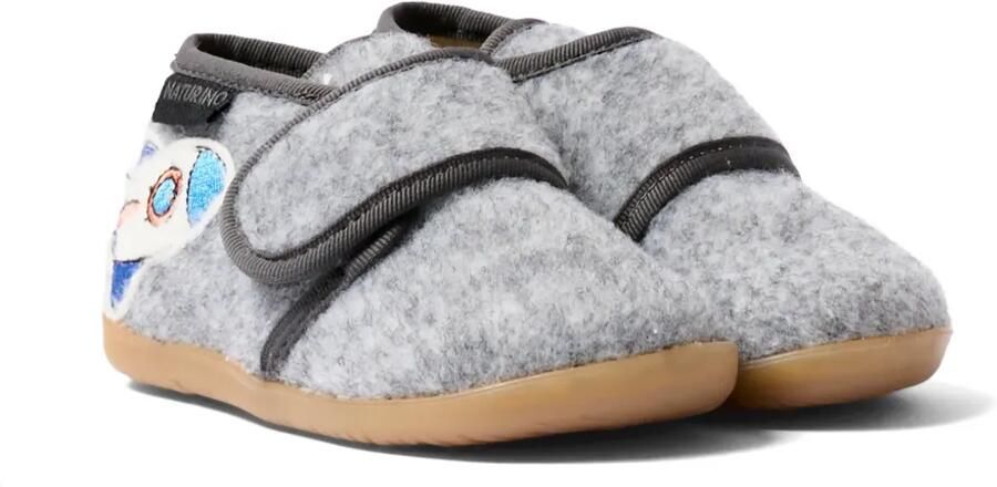 NATURINO Sneakers met klittenband en raketpatch Grijs