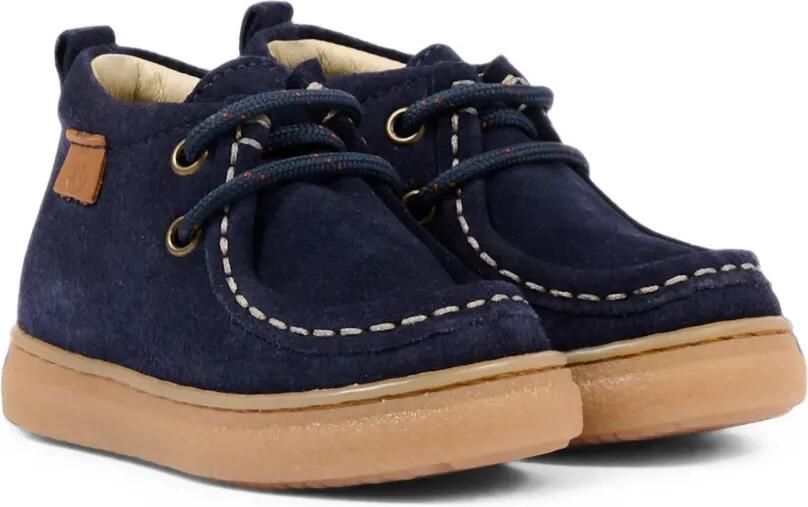 NATURINO Suède laarzen met contrasterende stiksels Blauw