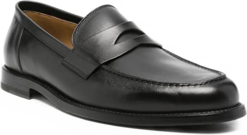 Neil Barrett leather penny loafers Zwart