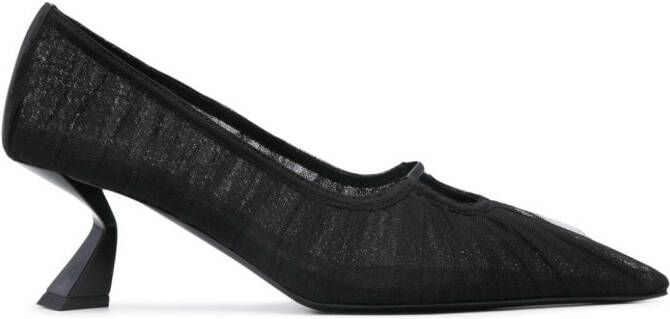 Nensi Dojaka 75mm sculpted-heel tulle pumps Zwart