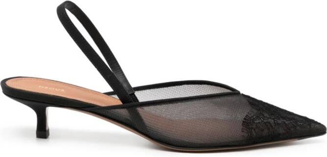 NEOUS 40 mm slingback pumps met kant Zwart