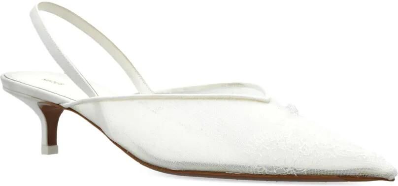 NEOUS 40 mm Irena slingback pumps met kanten detail Wit - Foto 3